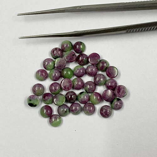 Ruby Zoisite Round Cabochon Loose Gemstones