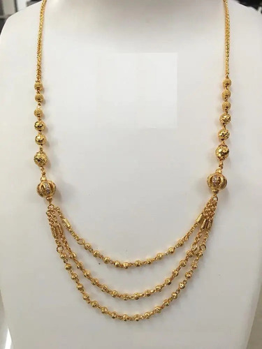 Necklaces Ad Ball With Gold Plated 3 Line Chain