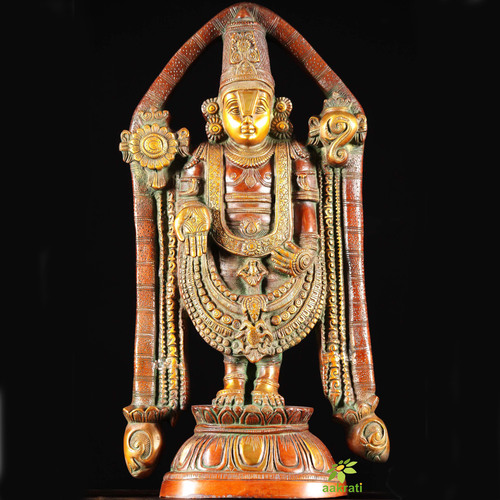 Magnificent Brass Lord Balaji Statue with antique finish Lord Venkateshwara statue Altar statue Home temple statue Home decor Wedding gift