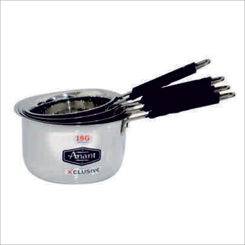 18G Patti Saucepan - Stainless Steel, Induction Bottom, Chrome Exterior Coating | Durable Metal Construction for Efficient Cooking