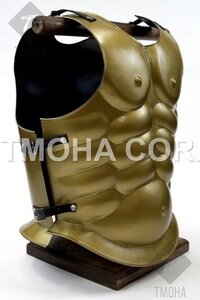 Medieval Wearable Breastplate Armor Suit Armor Jacket Muscle Armor (Matte Gold Painted) MJ0018