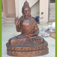 Brass Buddha Statue Big Size Brass 60 Inch Lord Buddha Idol Outdoor Indoor Buddhist Deity Temple Altar Yoga Studio Meditation Room Decor - Color: Brown