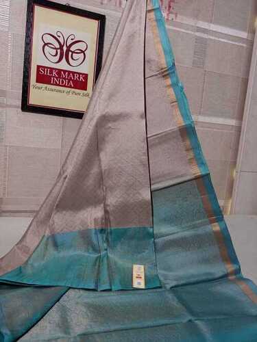 pure kanjivaram silver jarie saree