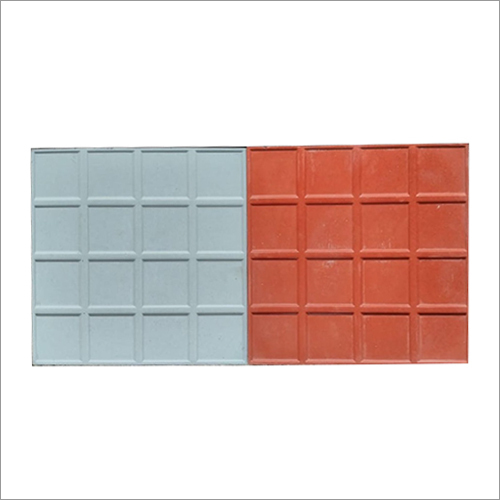 12x12 Inch Plain Chatura Parking Tile - Concrete, 60 mm Thick, Red Color | Non-Slip, Glazed Finish, Vitrified, Square Edge Design