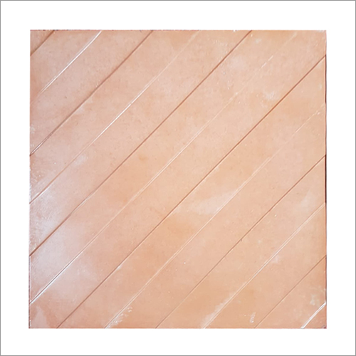 12x12 Inch Liner Parking Tile - Concrete, 60 mm Thickness, Red Color | Non-Slip, Plain Vitrified Tiles, Glazed Full Body Finish, Textured Surface