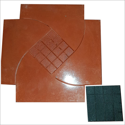 12x12 Inch Dr. Plus Parking Tile - Concrete, 60 mm Thickness, Red Color | Non-Slip, Gloss Finish, Square Edge, Resilient for Heavy Loads