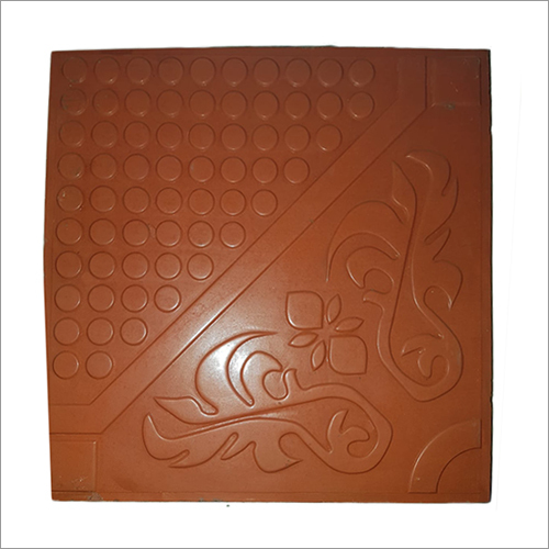 12x12 Inch Flower Design Parking Tile - Concrete, 60 mm Thick, Red Color | Rugged Build, Non-Slip Surface, High Dimensional Stability, Heavy Load Capacity