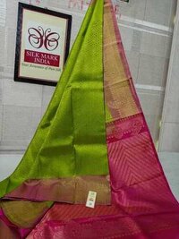 kanjivaram soft silk saree silver and gold jarie