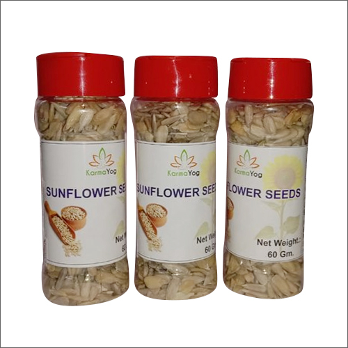 60g Sunflower Seeds - Food Grade Organic, Natural Type | Immune System Support, Energy Boost, PP Bottle in White