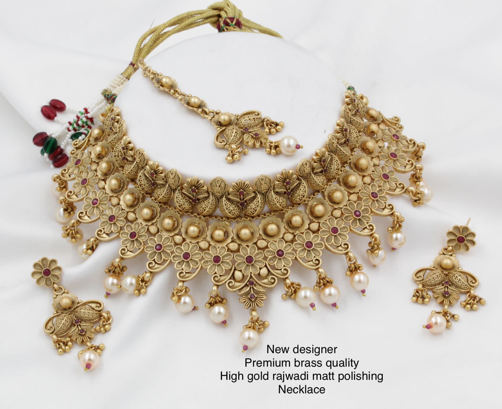 Rajwadi Matte Polish Bridal Jewelry Set