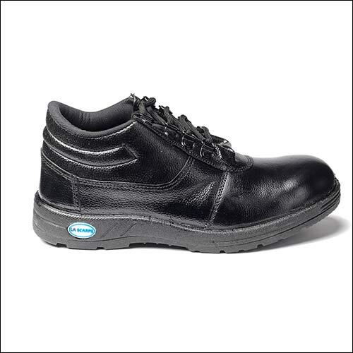 Black PVC High Ankle Newton Safety Shoes