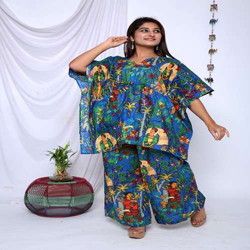 women kaftan plazzo set