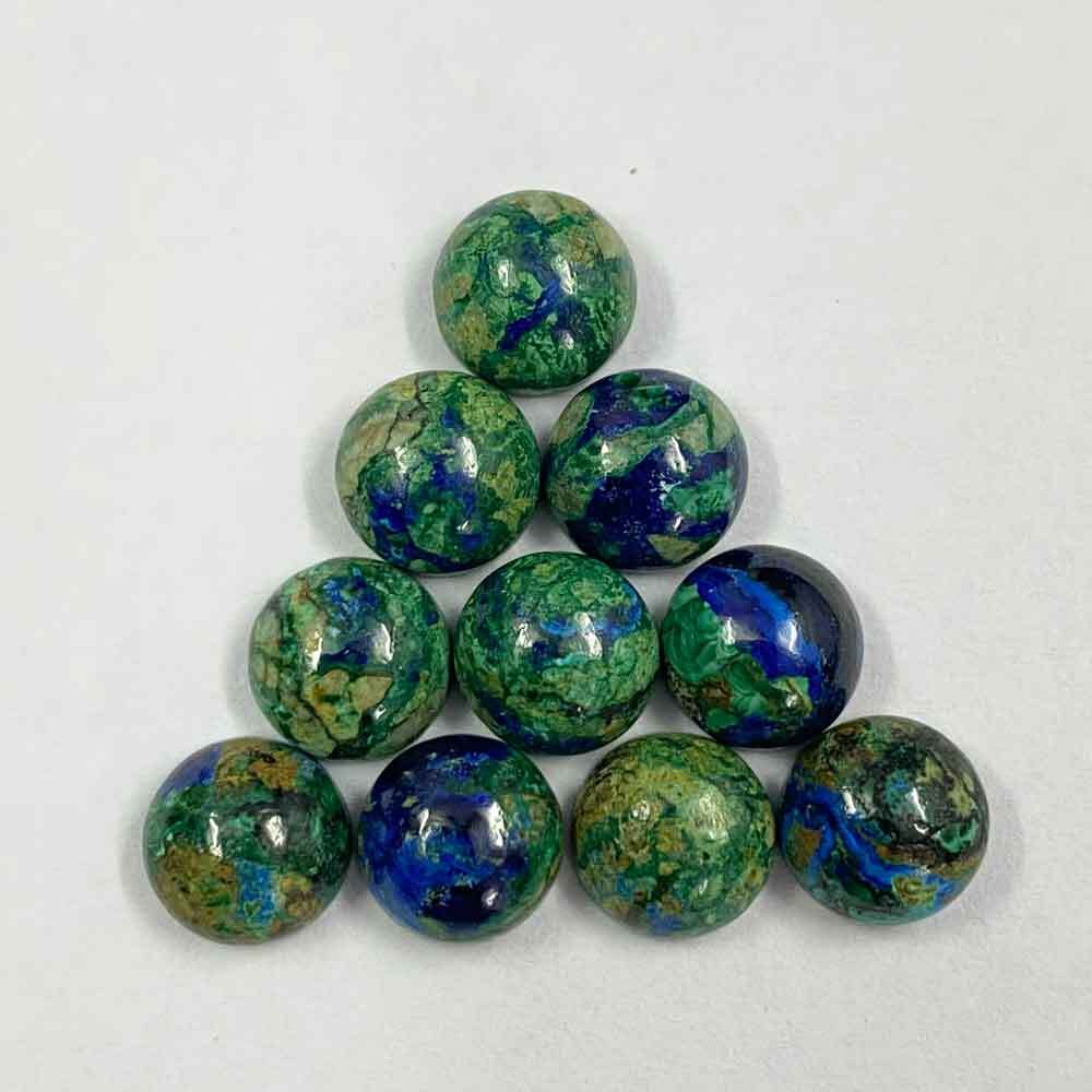Azurite Malachite Round Cabochon Loose Gemstones