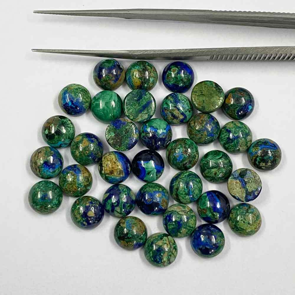 Azurite Malachite Round Cabochon Loose Gemstones