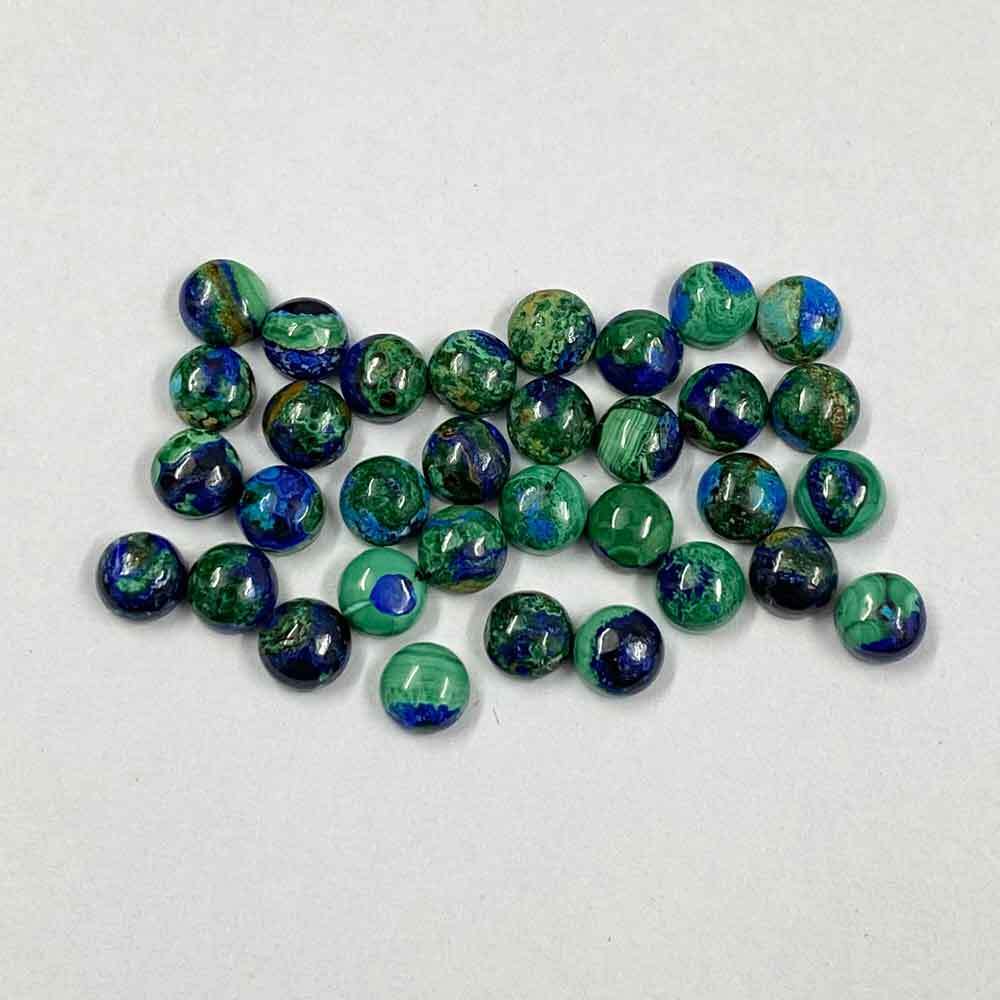 Azurite Malachite Round Cabochon Loose Gemstones