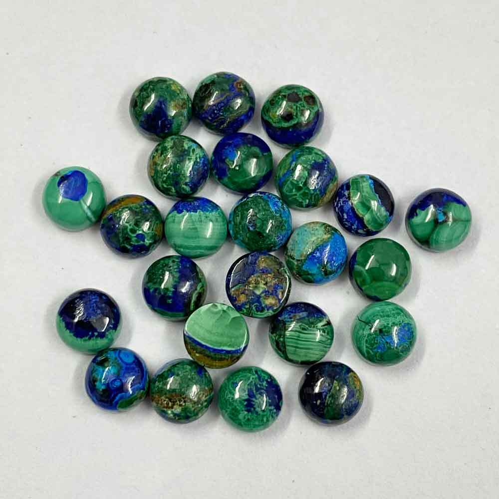 Azurite Malachite Round Cabochon Loose Gemstones
