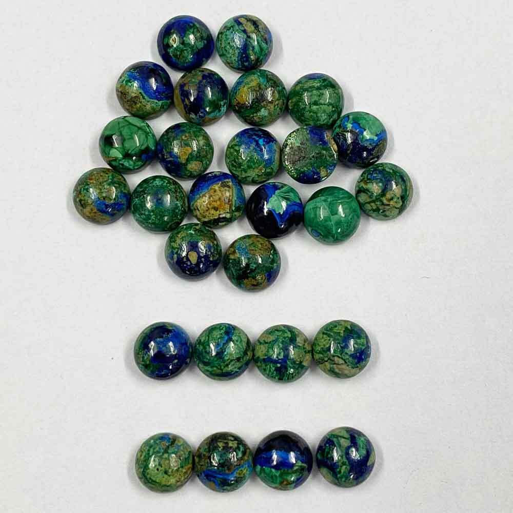 Azurite Malachite Round Cabochon Loose Gemstones