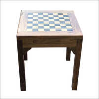 Brown Teak Wood Chess Table