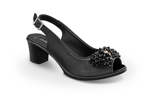 Ladies Black Heel Sandals