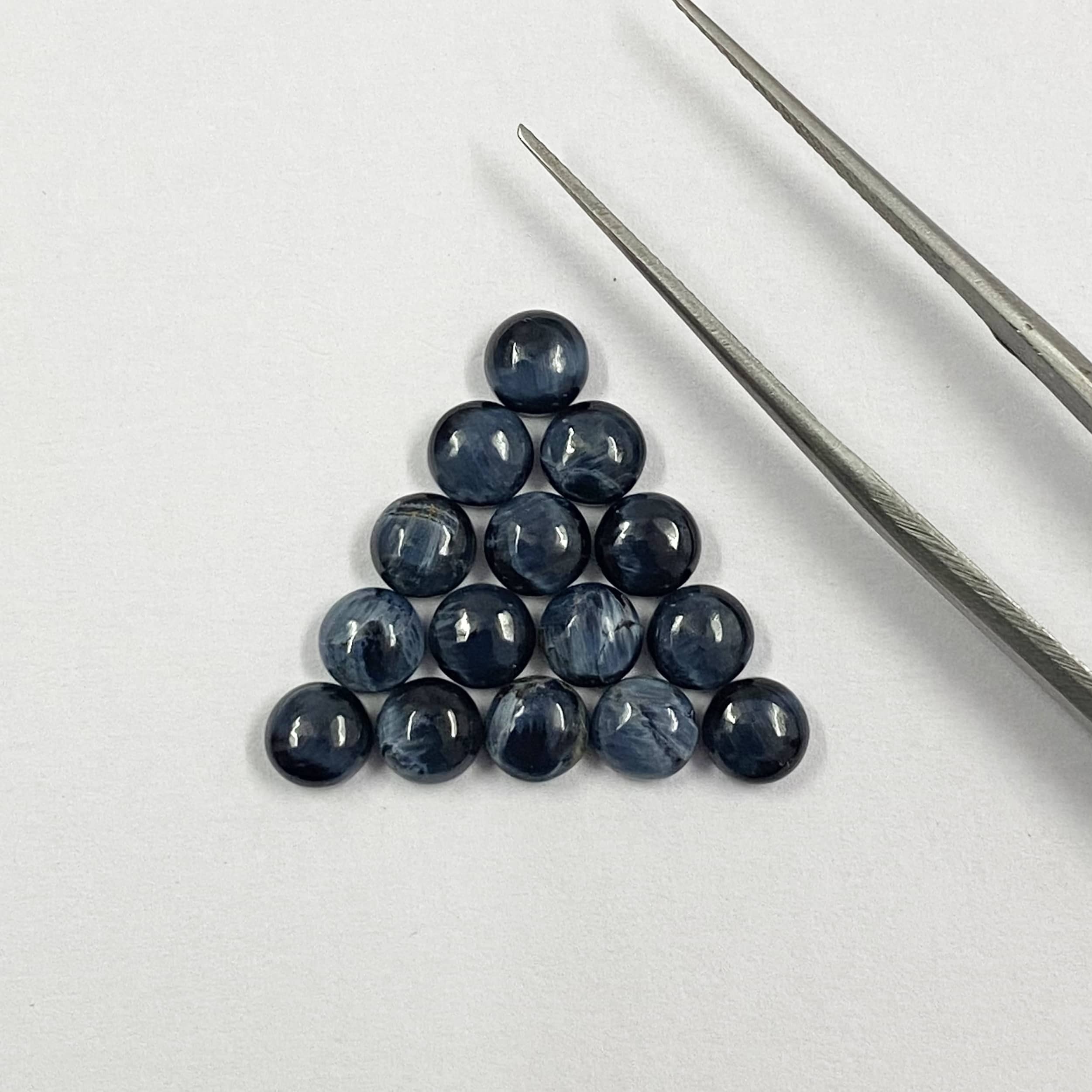 Blue Pietersite Round Cabochon Loose Gemstones