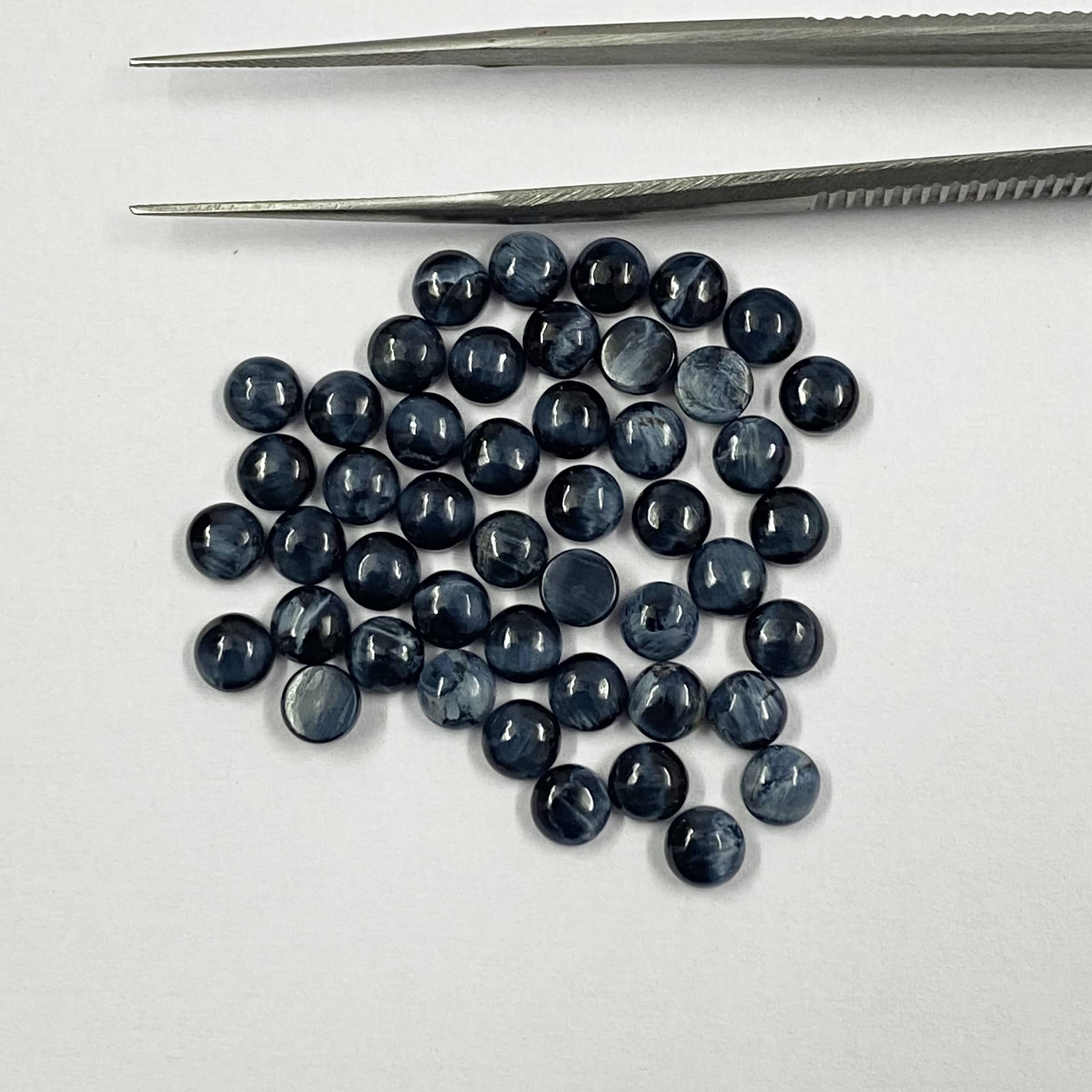Blue Pietersite Round Cabochon Loose Gemstones