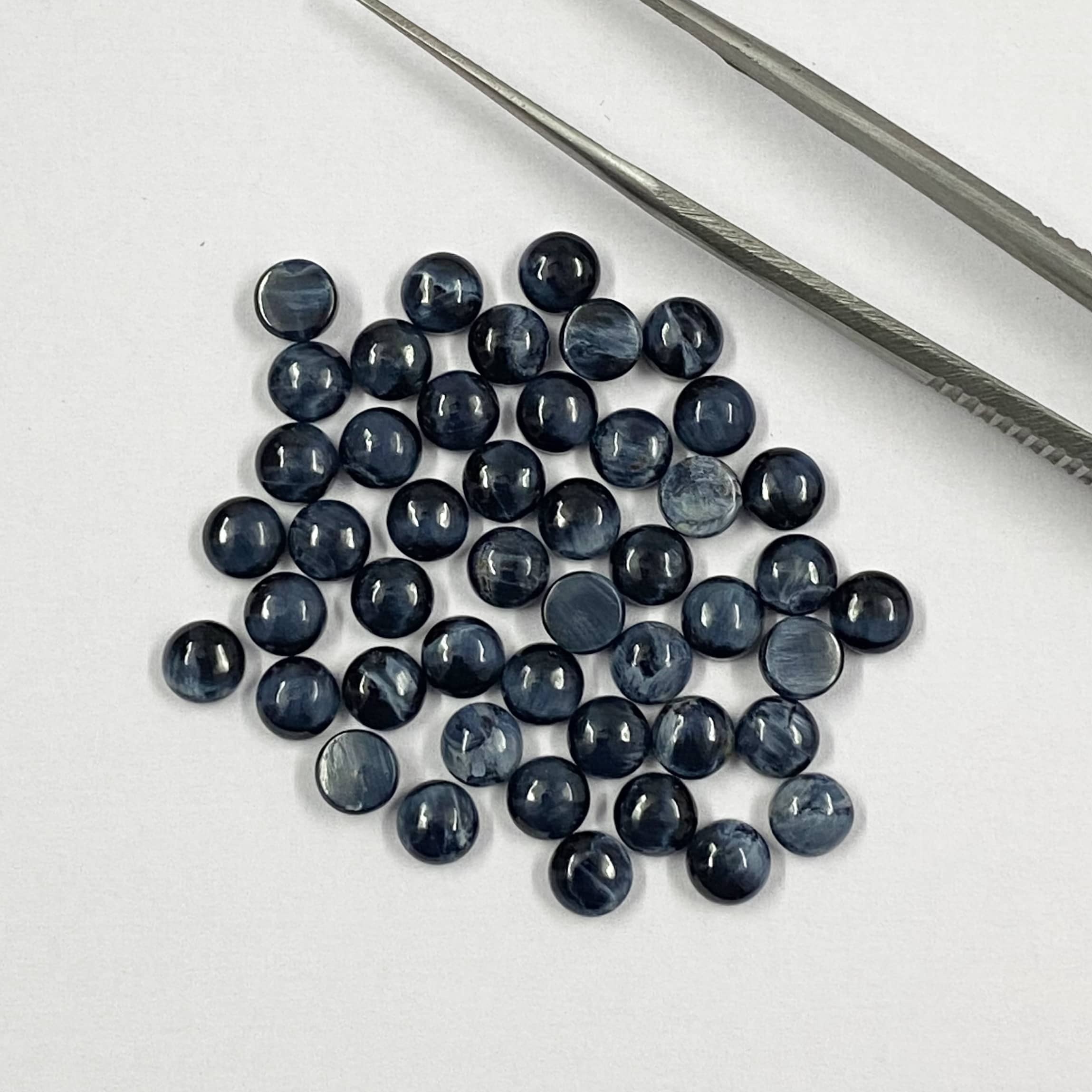 Blue Pietersite Round Cabochon Loose Gemstones