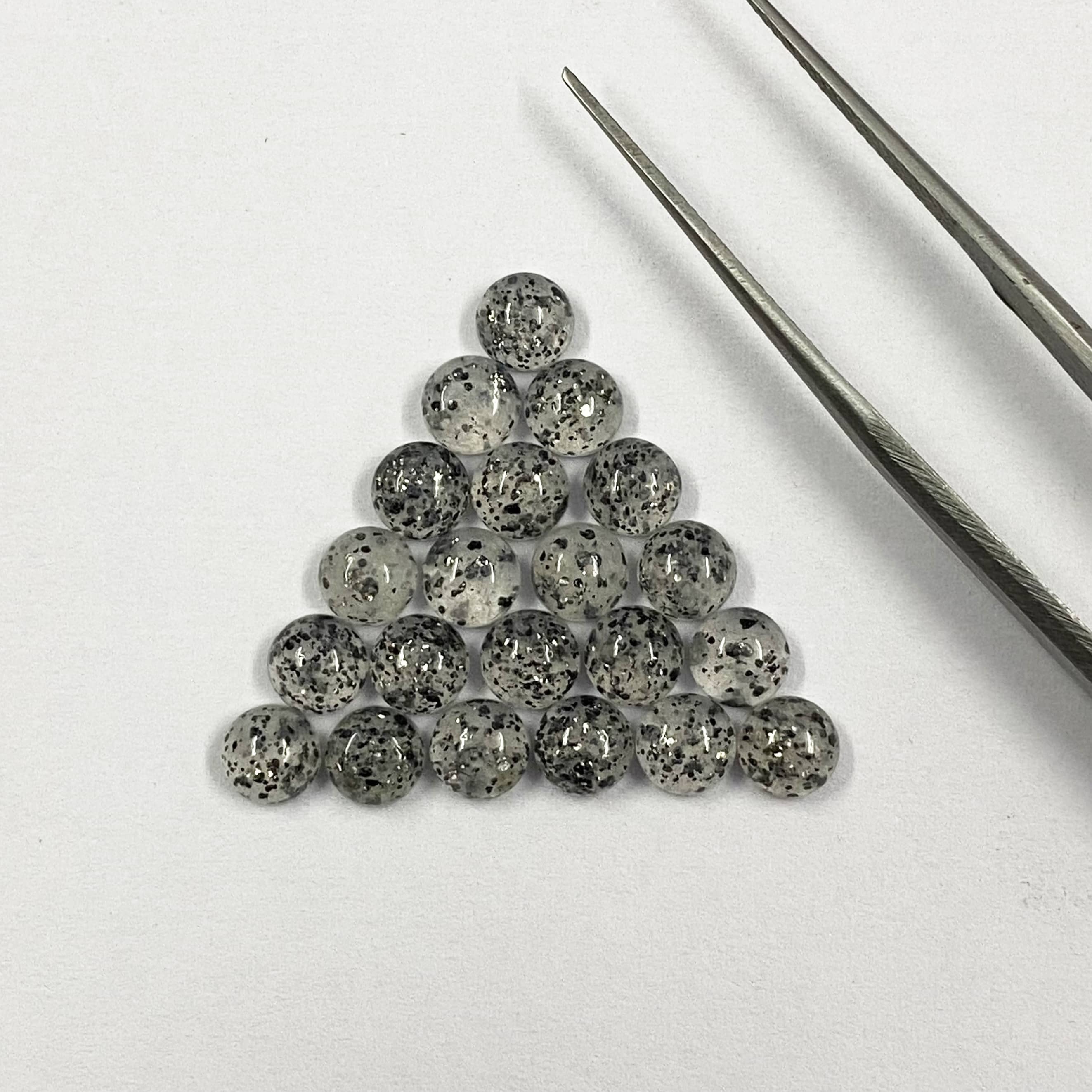 Black Sunstone Round Cabochon Loose Gemstones