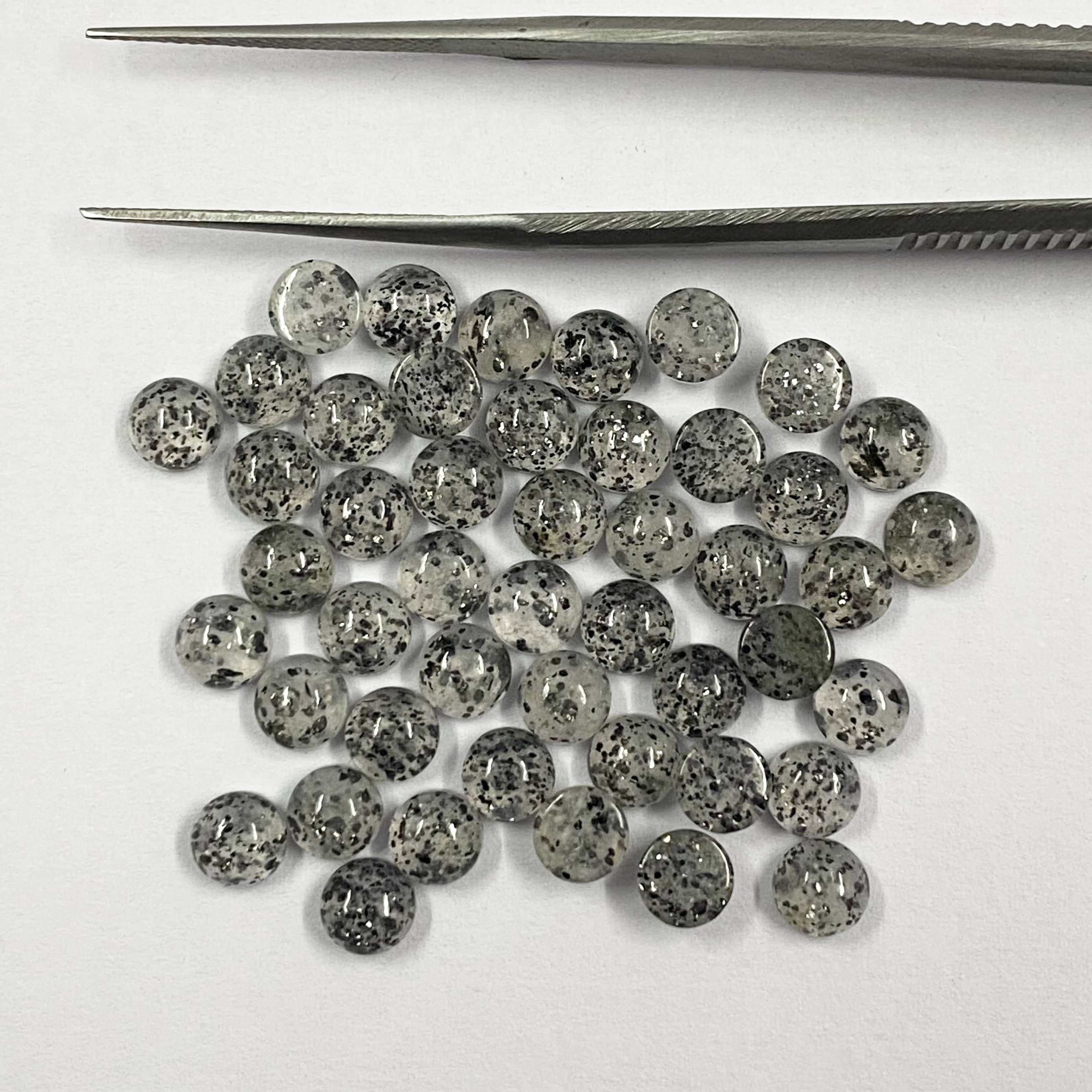 Black Sunstone Round Cabochon Loose Gemstones