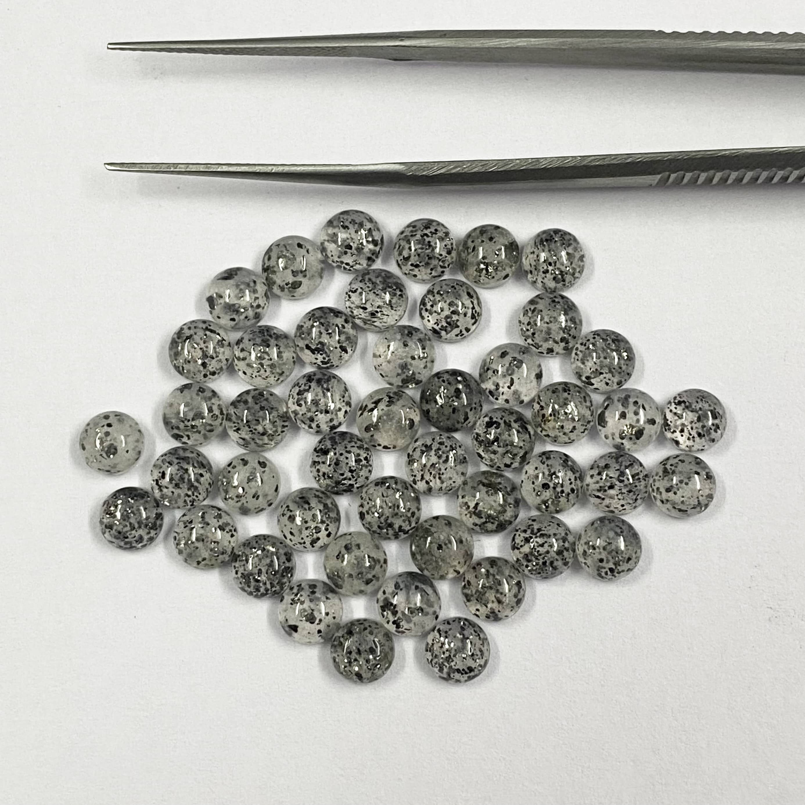 Black Sunstone Round Cabochon Loose Gemstones