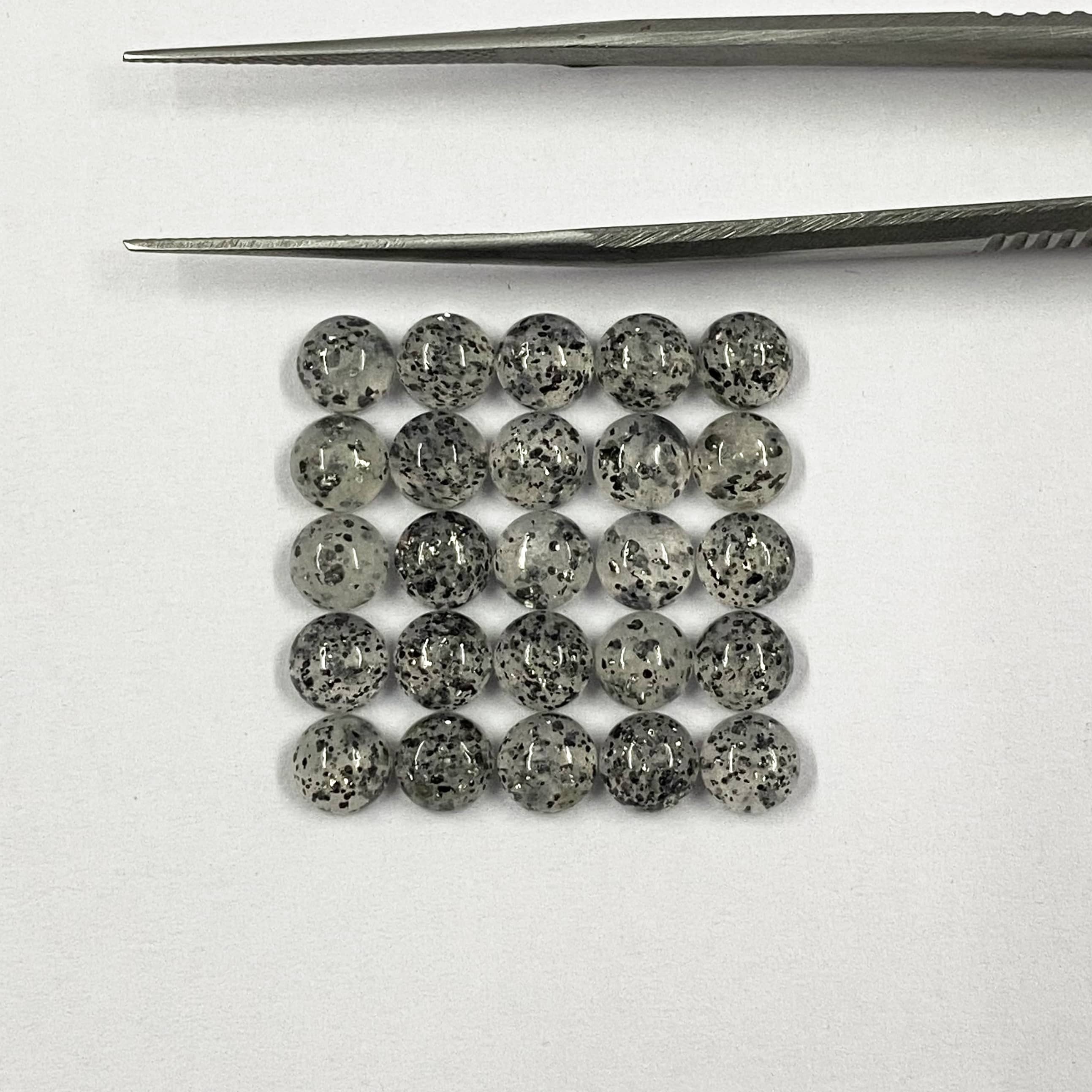 Black Sunstone Round Cabochon Loose Gemstones