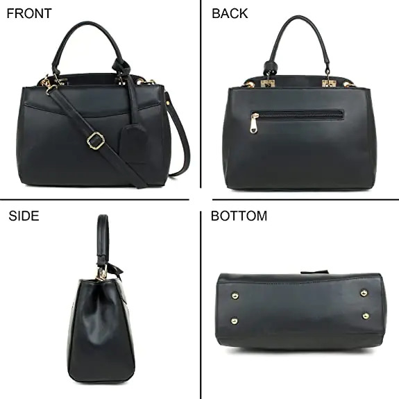 Handbag with crossbody adjustable shoulder strap