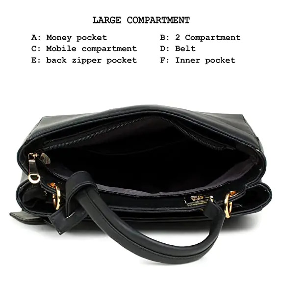 Handbag with crossbody adjustable shoulder strap