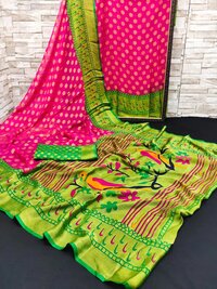 Silk Divya Creation Art Multicolor Saree