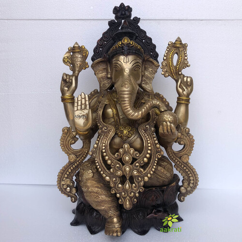 Ganesha Statue- 21 inch Ganesh statue in Brass
