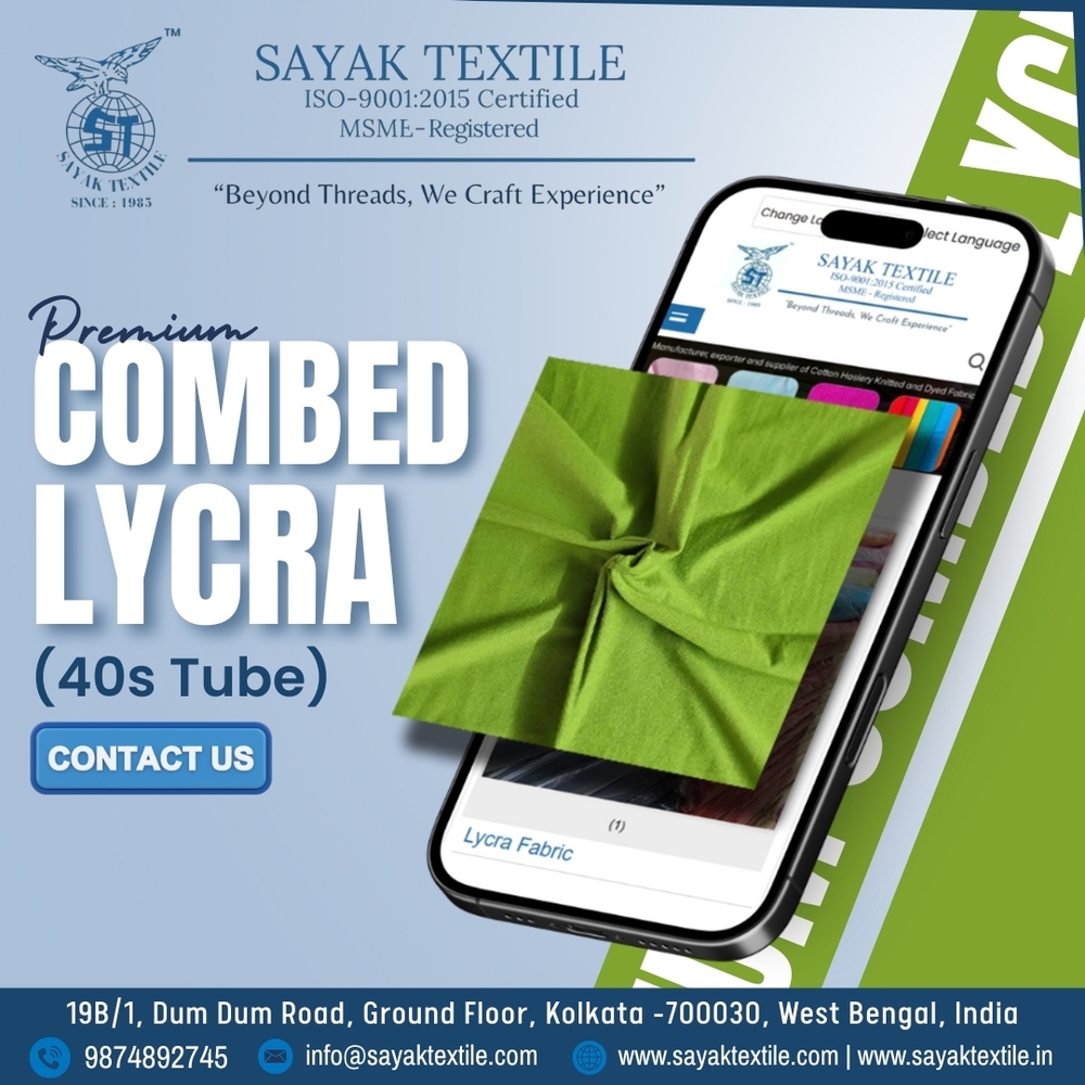 40s Combed Cotton 4 Way Lycra Fabric