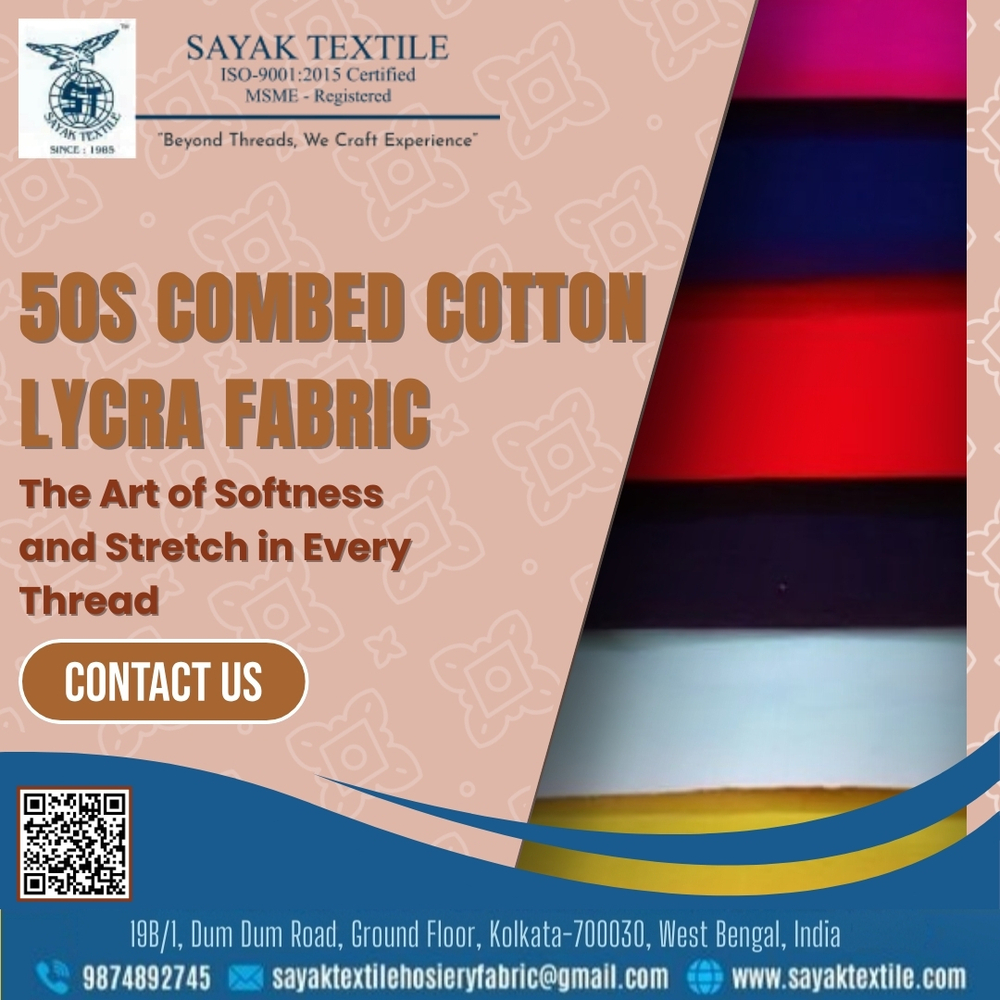 50s Combed Cotton 4 Way Lycra Fabric