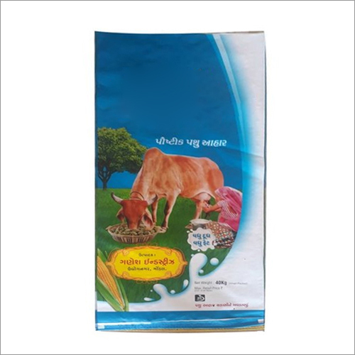 40 KG Printed BOPP Laminated Woven Sack - BOPP Material, Rectangle Shape, Blue Color | Strong & Durable, Customizable Designs, Leak Protection