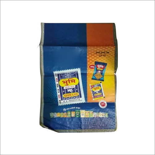 3 KG Printed BOPP Woven Sack - 3kg Load Capacity, Blue Color, Custom Designs Available | Strong & Durable, Rectangle Shape, Woven Fabric