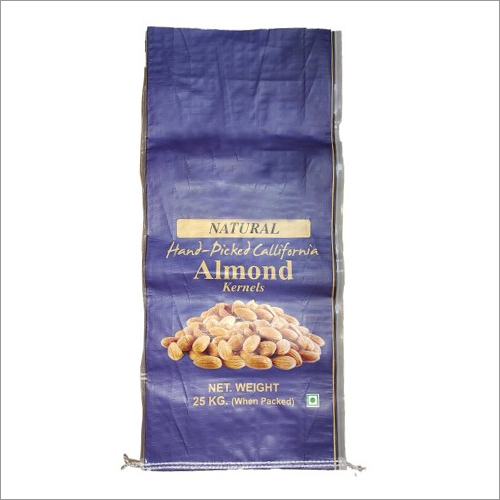 Blue BOPP Laminated Woven Sack - 25kg Capacity, Rectangle Shape, Printed Design, Customizable Size & Patterns, Strong & Durable Material