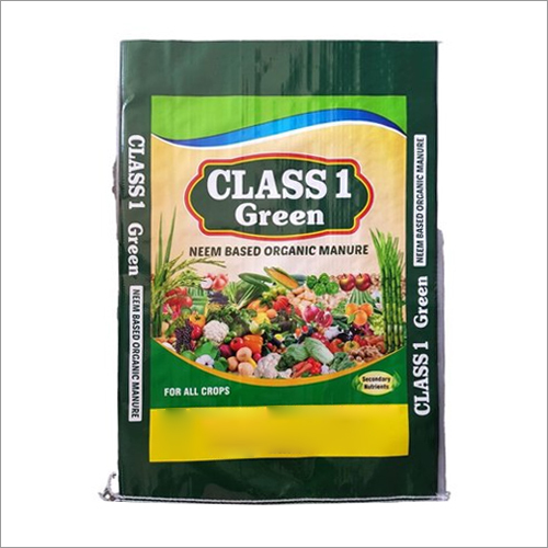 Green BOPP Laminated Woven Sack - 50kg Capacity, Rectangular Shape, Printed Design | Customizable Features: Strong, Durable, BOPP Woven Material
