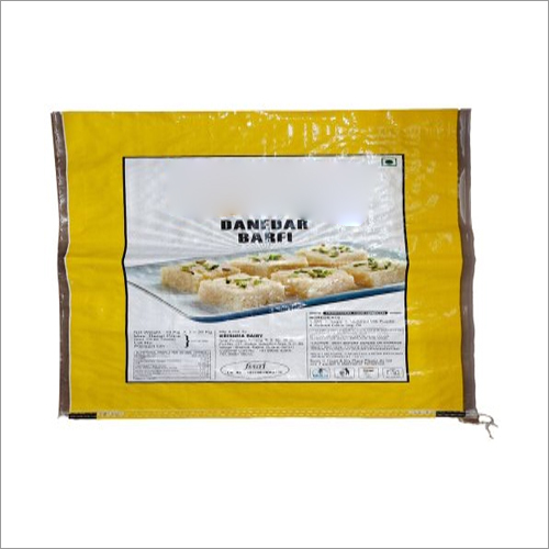 30 KG Laminated BOPP Woven Sack - BOPP Material, Rectangular Shape, Yellow Color, Strong & Durable, Custom Sizes & Designs Available