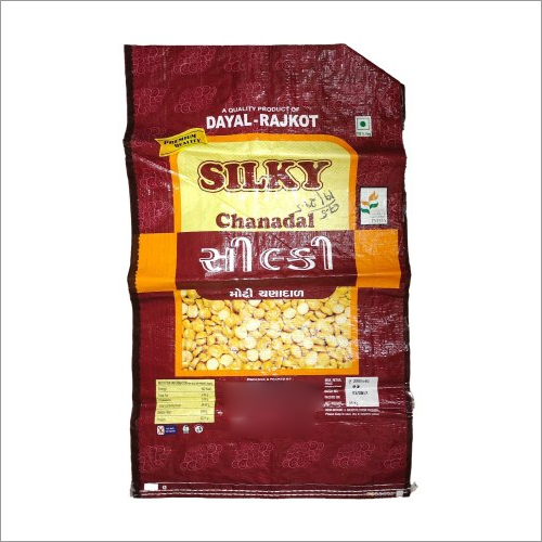 Maroon BOPP Printed Laminated Woven Sack - 25kg Capacity , Strong & Durable Material, Rectangle Shape, Customized Designs & Patterns