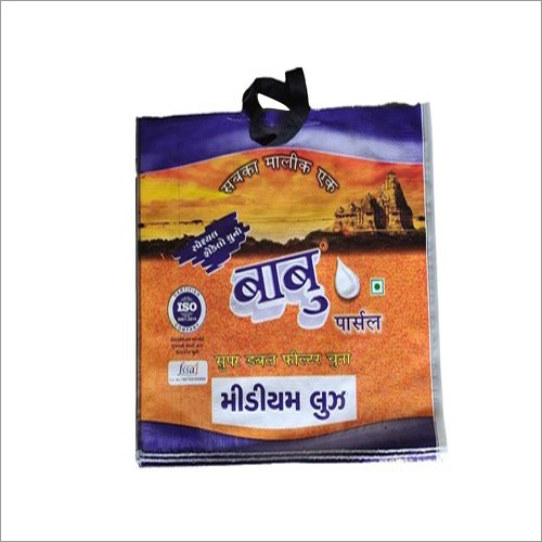 40 KG BOPP Laminated Woven Bag - BOPP Material, Rectangle Shape, Blue-Orange Color | Strong & Durable, Flexiloop Handle, Custom Design Options