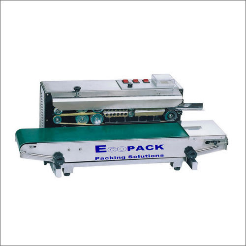 White-Green Horizontal Continuous Band Sealer Machine