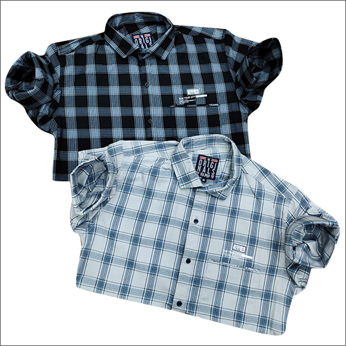 Mens Yarn Twill Checked Shirt