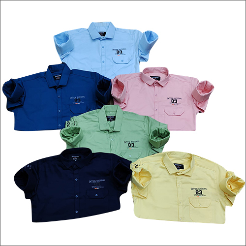Mens Dobby Lycra Plain Shirts