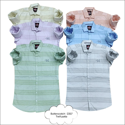 Mens Butterscotch Twill Striped Shirts
