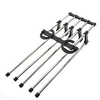 Multi-layered Folding Pant Hanger - Stainless Steel, 34-48 Cm | Space-saving Design, Adjustable Rod, Holds 5 Trousers At Once, Smooth Non-rust Finish