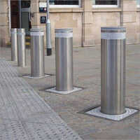 Roadside Rising Bollard System - Color: Silver