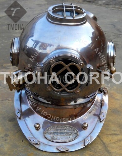 Antique US Navy Deep Sea Marine SCA Scuba Reproduction Diving Helmet Divers Helmet Mark V DH0006